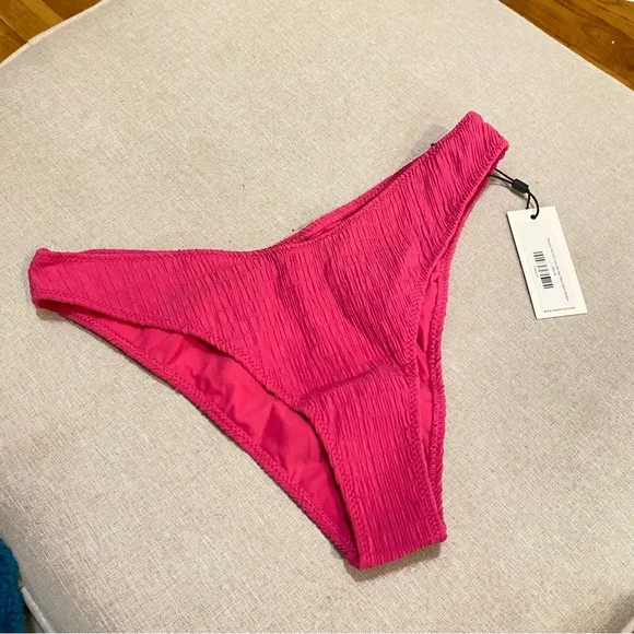 Montce Hot Pink Textured Rib Bikini Set - Picture 3 of 6